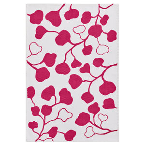 PERSIKOTRÄD rug, flatwoven, pink/leaf pattern, 60x90 cm