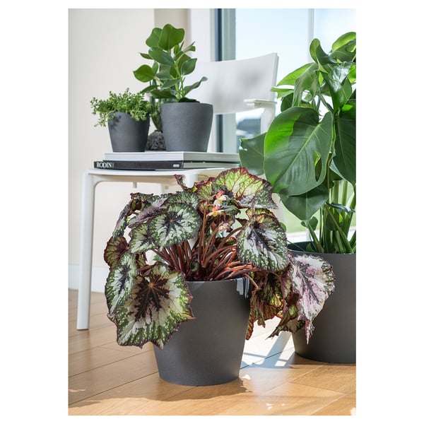 PERSILLADE plant pot, dark grey, 24 cm