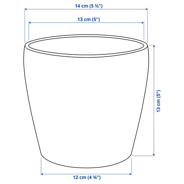 PERSILLADE plant pot, dark grey, 12 cm