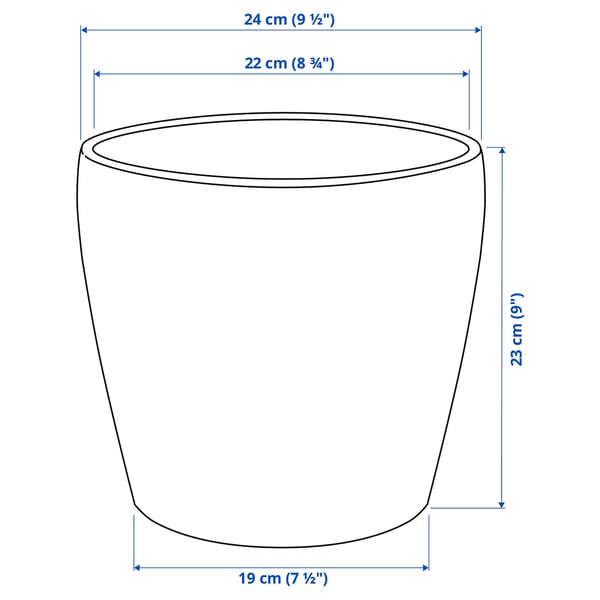 PERSILLADE plant pot, dark grey, 19 cm