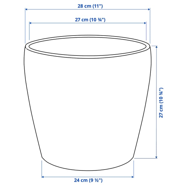 PERSILLADE plant pot, dark grey, 24 cm