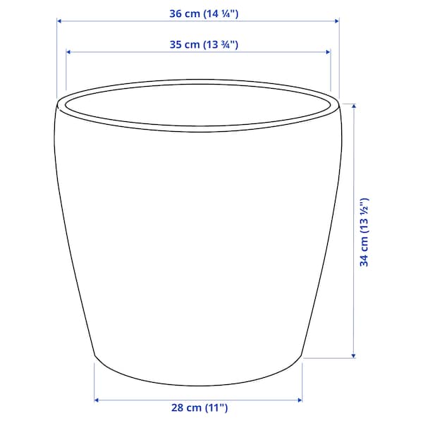 Ikea PERSILLADE - Plant pot, dark grey, 32 cm