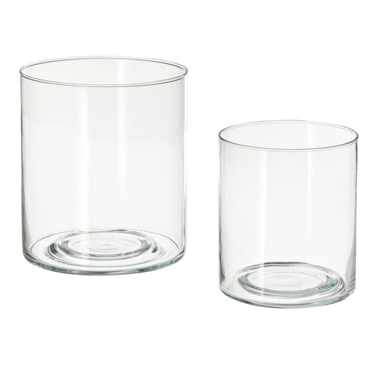 PILFINK candle holder, set of 2, clear glass