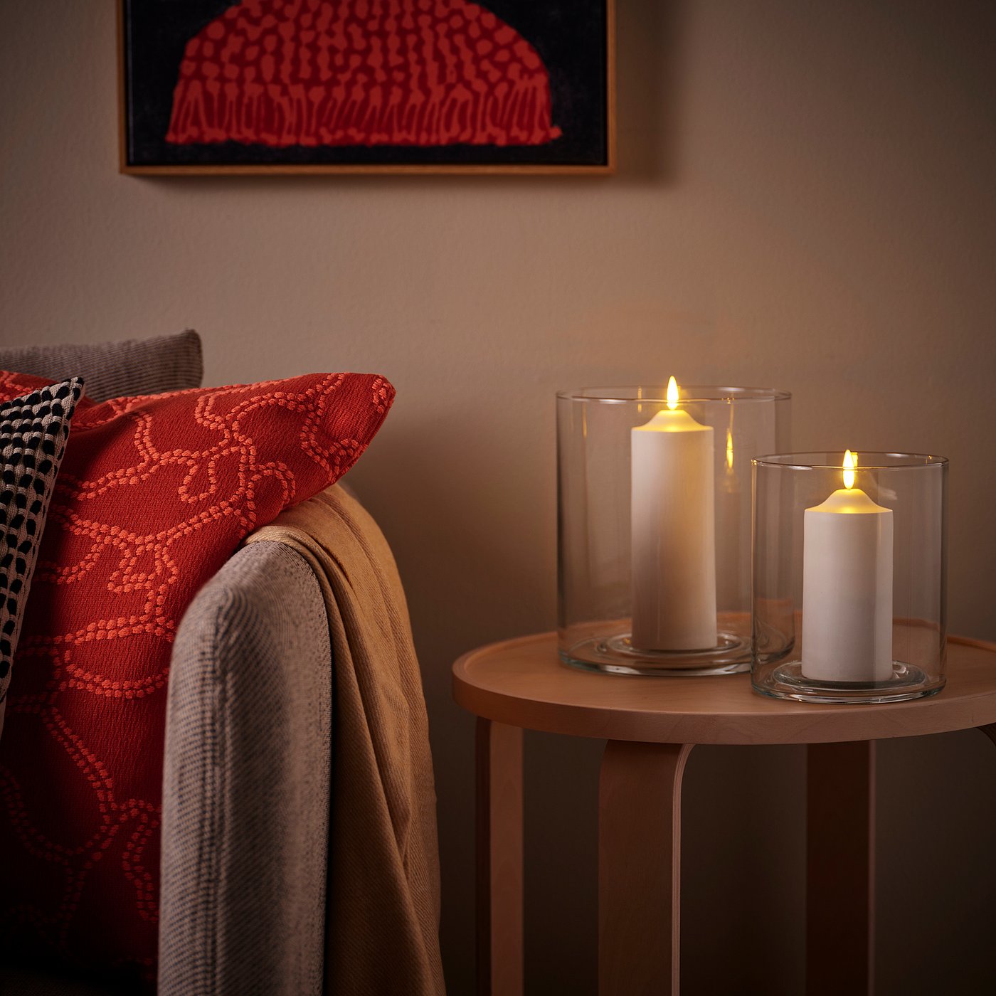 PILFINK candle holder, set of 2, clear glass