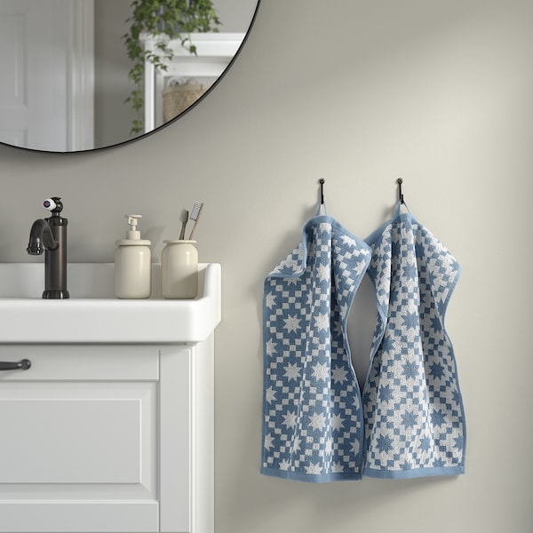 PILGULDMAL - Guest towel, dark grey-blue/white, 30x50 cm