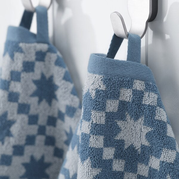 PILGULDMAL - Guest towel, dark grey-blue/white, 30x50 cm