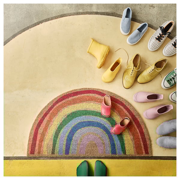 PILLEMARK - PILLEMARK Door mat, indoor, rainbow, 50x90 cm