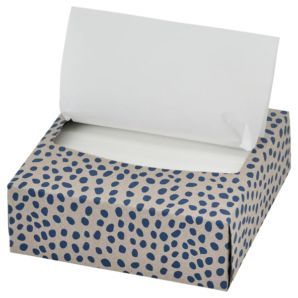PILLERSTARR - PILLERSTARR Paper napkin, patterned/beige blue, 32x16 cm
