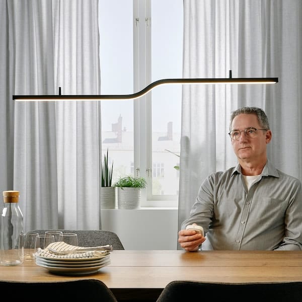 Ikea PILSKOTT - LED pendant lamp, smart black ,