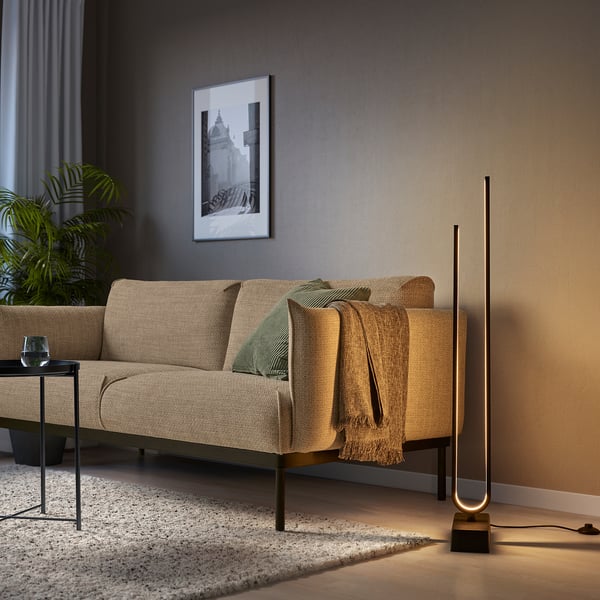 PILSKOTT LED floor lamp, smart black, 30x12 cm