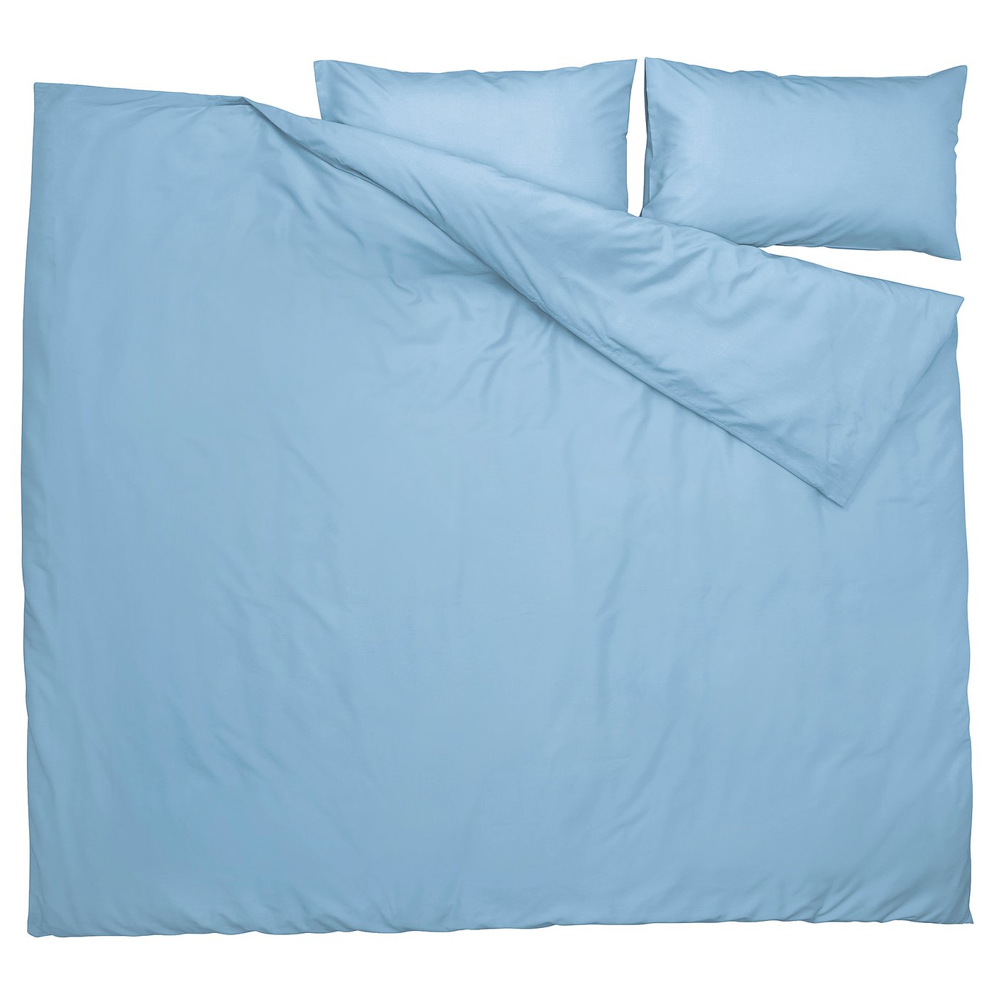 PILTANDVINGE duvet cover and 2 pillowcases, light blue, 240x220/50x80 cm