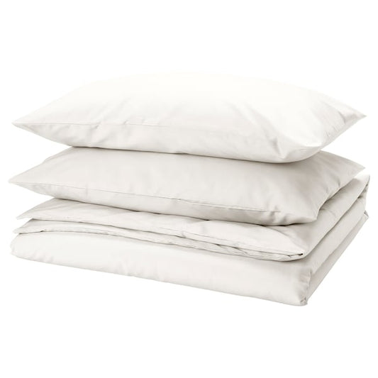 PILTANDVINGE - Duvet cover and 2 pillowcases, white, 240x220/50x80 cm