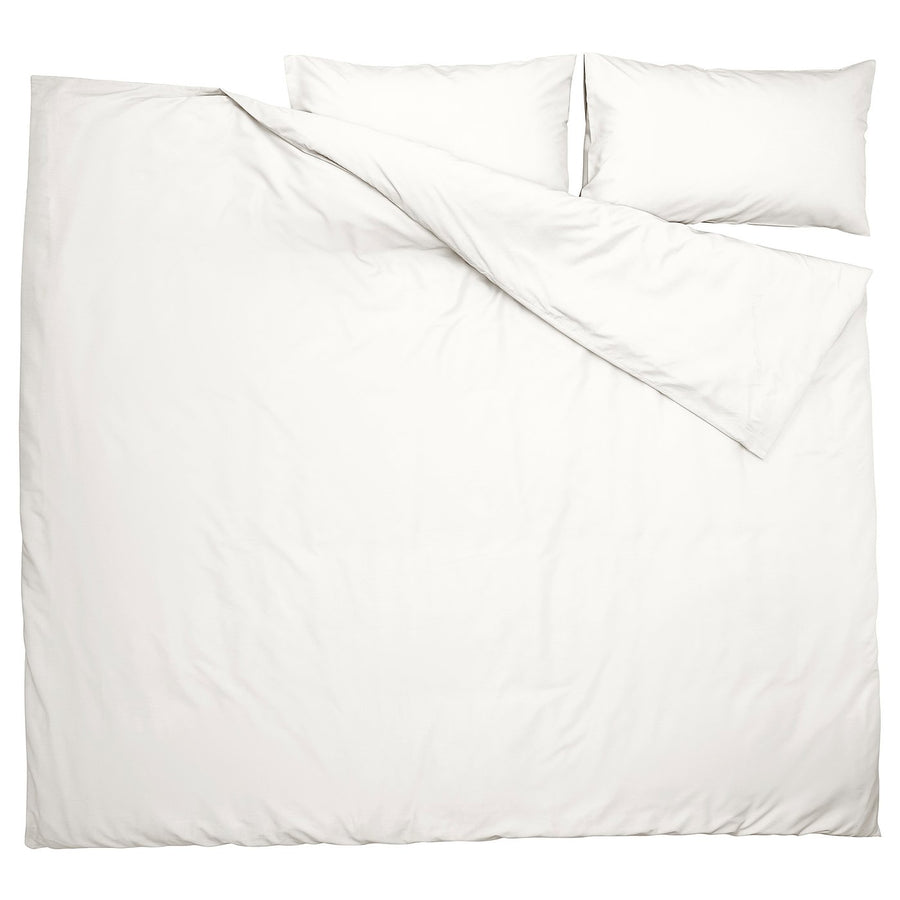 PILTANDVINGE duvet cover and 2 pillowcases, white, 200x200/50x80 cm