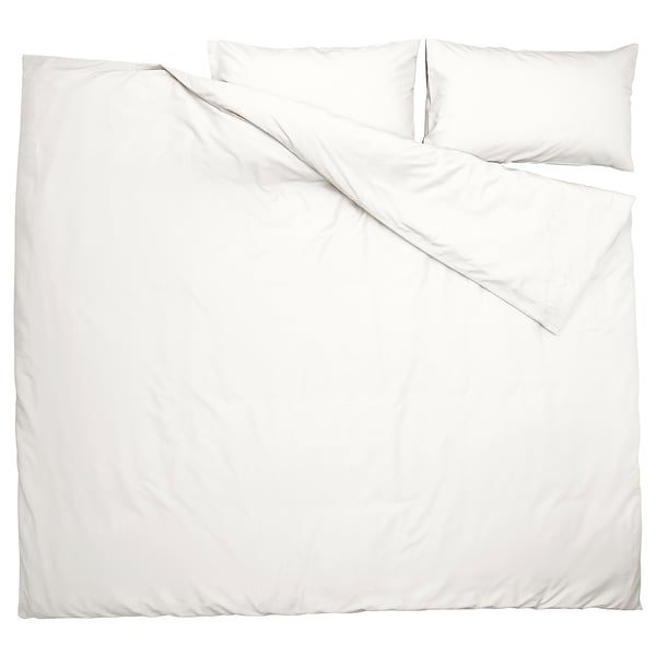 PILTANDVINGE duvet cover and 2 pillowcases, white, 240x220/50x80 cm