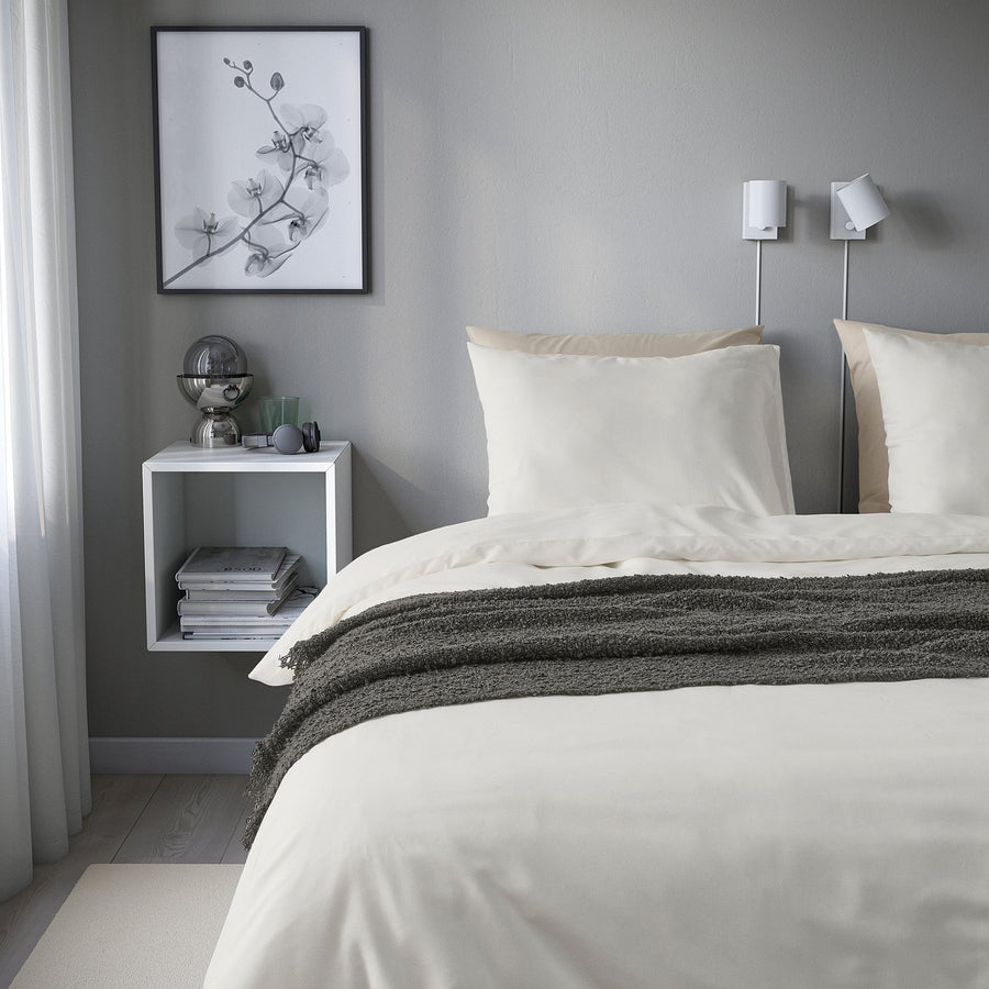 PILTANDVINGE duvet cover and 2 pillowcases, white, 200x200/50x80 cm