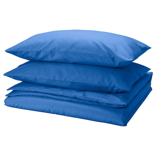 PILTANDVINGE - Duvet cover and 2 pillowcases, blue, 240x220/50x80 cm