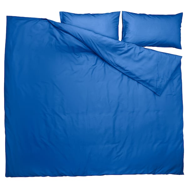 PILTANDVINGE - Duvet cover and 2 pillowcases, blue, 240x220/50x80 cm