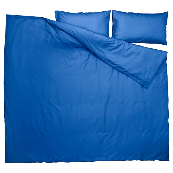 PILTANDVINGE duvet cover and 2 pillowcases, blue, 240x220/50x80 cm