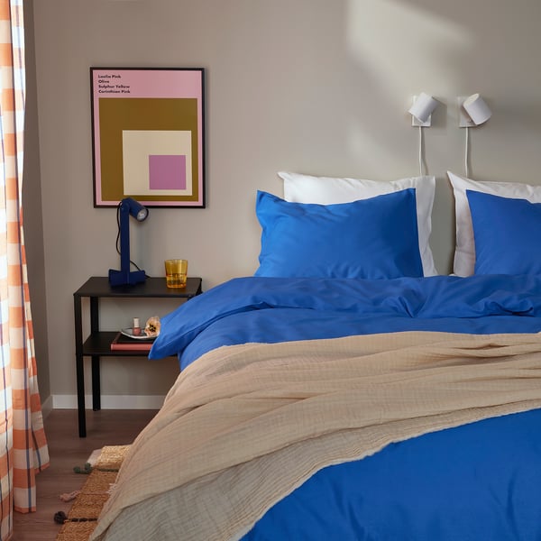 PILTANDVINGE duvet cover and 2 pillowcases, blue, 240x220/50x80 cm