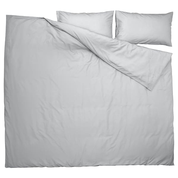 Ikea PILTANDVINGE - Duvet cover and 2 pillowcases, grey, 240x220/50x80 cm