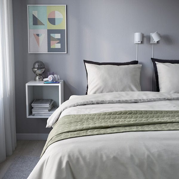 Ikea PILTANDVINGE - Duvet cover and 2 pillowcases, grey, 240x220/50x80 cm