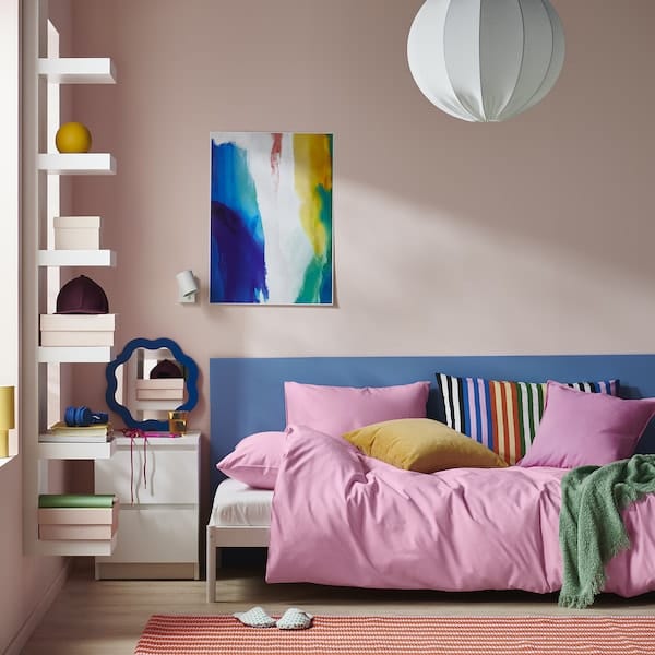 Ikea PILTANDVINGE - Duvet cover and 2 pillowcases, light pink, 240x220/50x80 cm