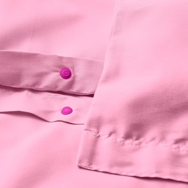 PILTANDVINGE duvet cover and 2 pillowcases, pink, 240x220/50x80 cm