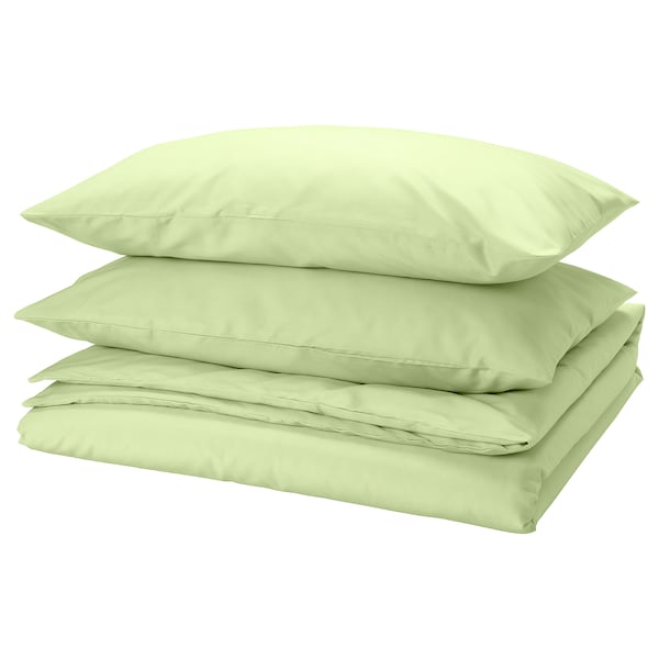 PILTANDVINGE - Duvet cover and 2 pillowcases, light green, 240x220/50x80 cm