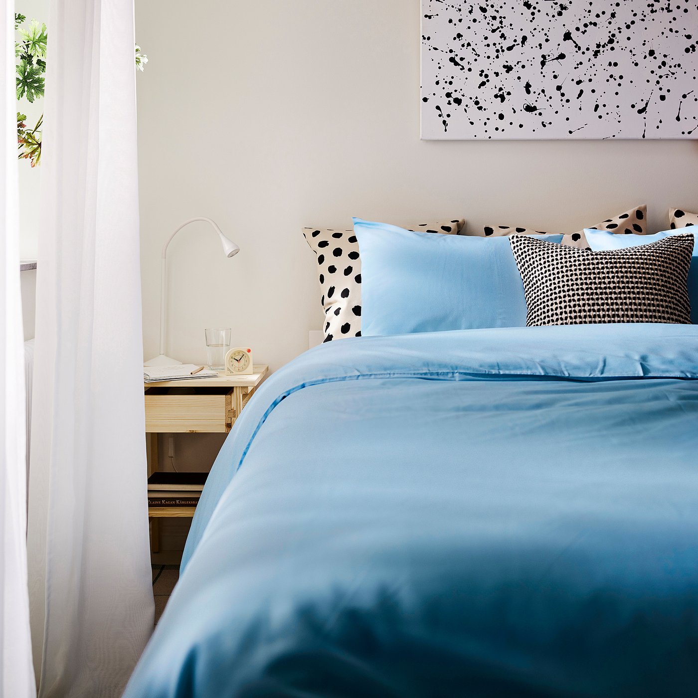 PILTANDVINGE duvet cover and pillowcase, light blue, 150x200/50x80 cm