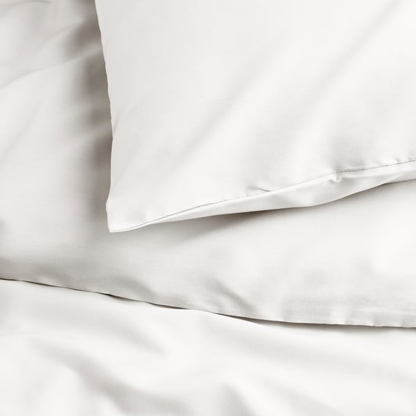 PILTANDVINGE duvet cover and pillowcase, white, 150x200/50x80 cm