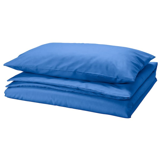 PILTANDVINGE - Duvet cover and pillowcase, blue, 150x200/50x80 cm