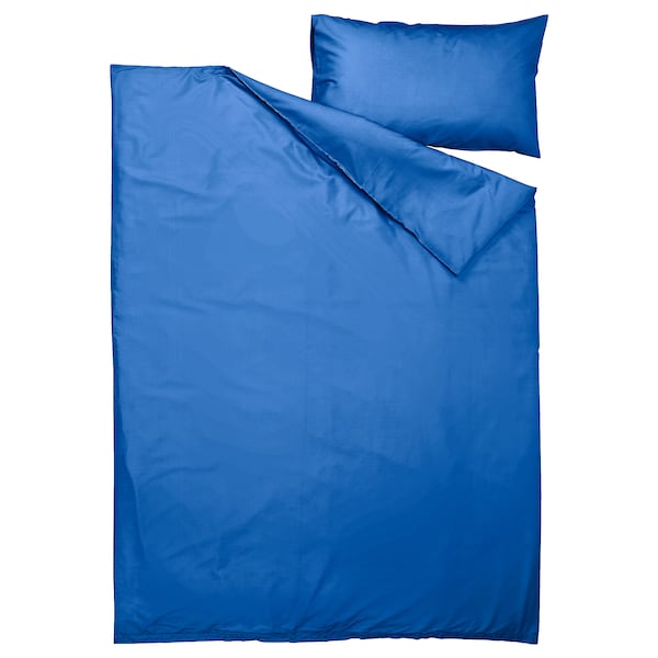 PILTANDVINGE - Duvet cover and pillowcase, blue, 150x200/50x80 cm