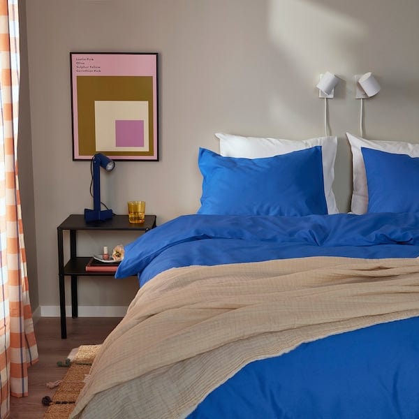 Ikea PILTANDVINGE - Duvet cover and pillowcase, blue, 150x200/50x80 cm