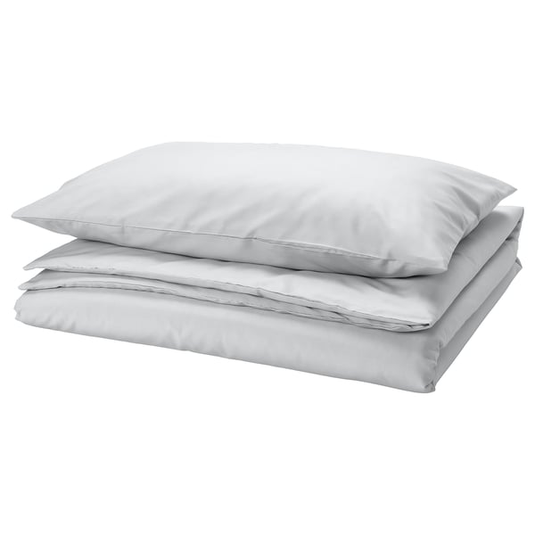 PILTANDVINGE duvet cover and pillowcase, grey, 150x200/50x80 cm
