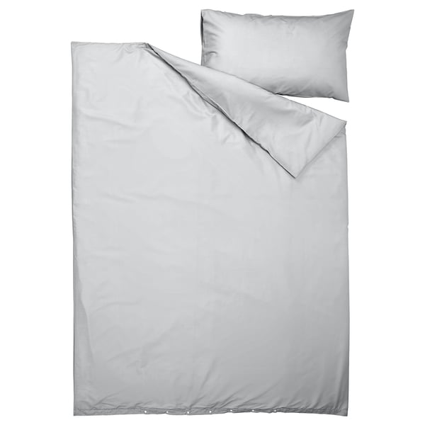 PILTANDVINGE duvet cover and pillowcase, grey, 150x200/50x80 cm
