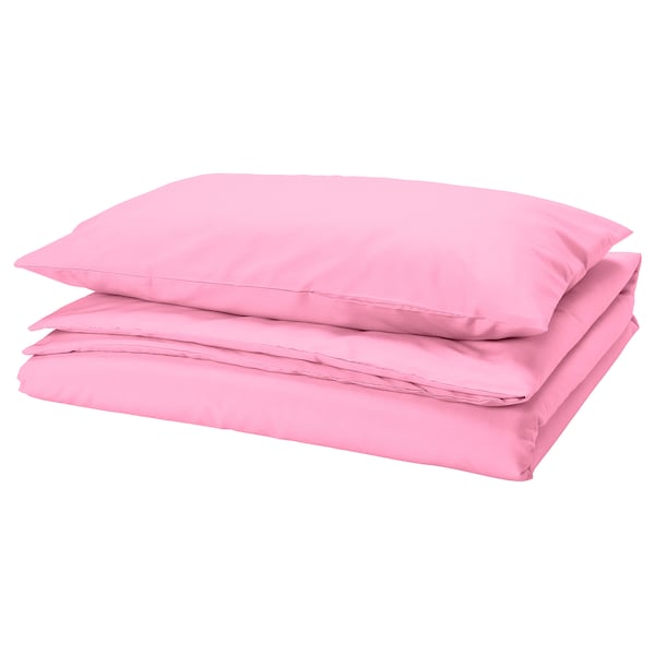 PILTANDVINGE - Duvet cover and pillowcase, light pink, 150x200/50x80 cm