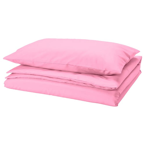 PILTANDVINGE - Duvet cover and pillowcase, light pink, 150x200/50x80 cm