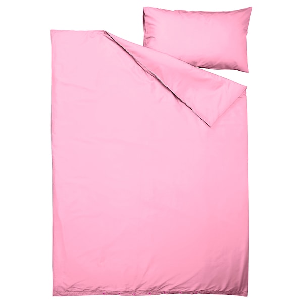 PILTANDVINGE - Duvet cover and pillowcase, light pink, 150x200/50x80 cm