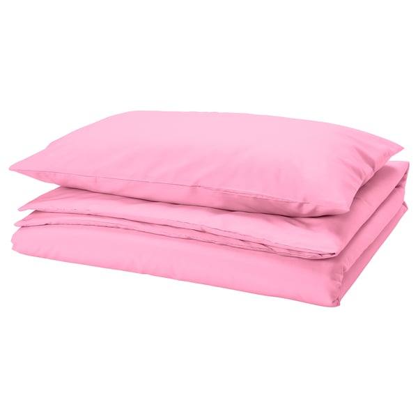 PILTANDVINGE - PILTANDVINGE Duvet cover and pillowcase, pink, 150x200/50x80 cm