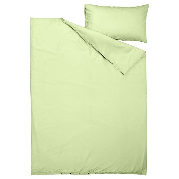 PILTANDVINGE - Duvet cover and pillowcase, light green, 150x200/50x80 cm