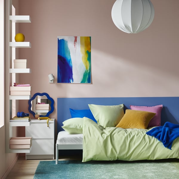 PILTANDVINGE - PILTANDVINGE Duvet cover and pillowcase, light green, 150x200/50x80 cm