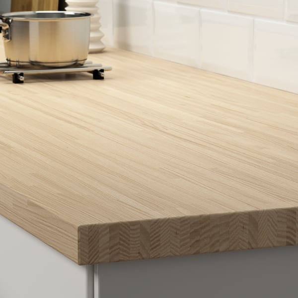 PINNARP worktop, ash/veneer, 186x3.8 cm