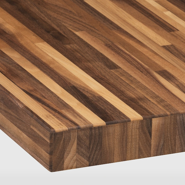 PINNARP - Custom made worktop, walnut/veneer, 30-45x3.8 cm