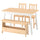 PINNTORP / PERJOHAN table with 2 chairs and bench, 125 cm