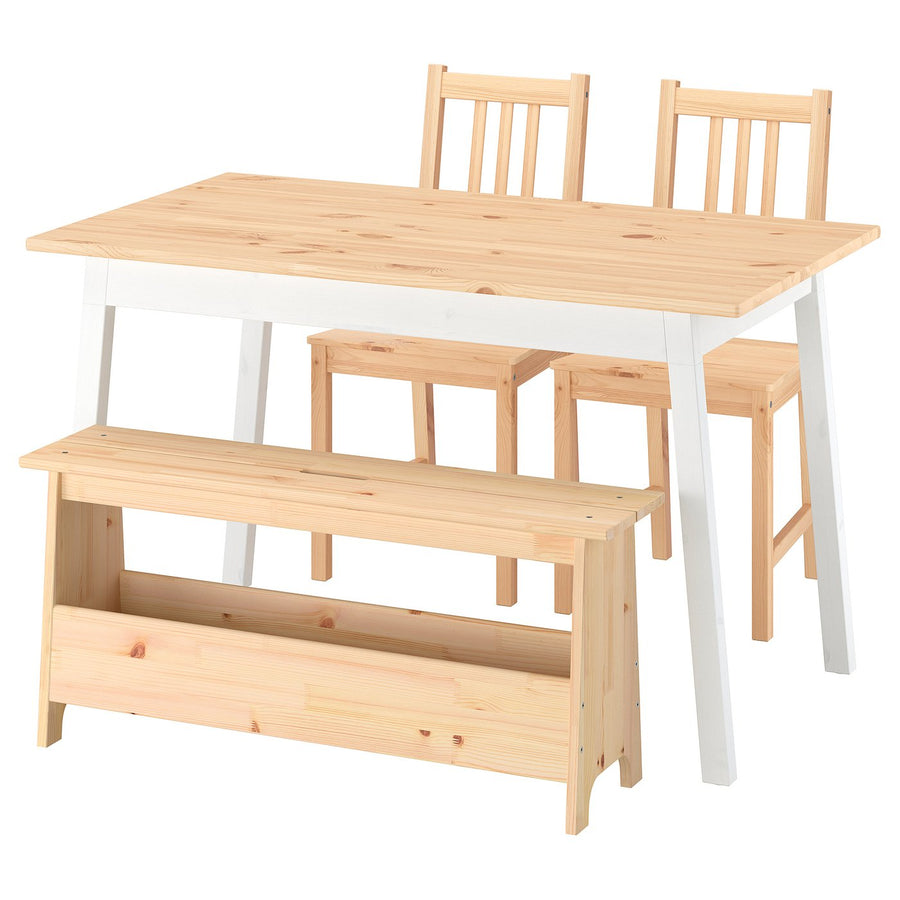 PINNTORP / PERJOHAN table with 2 chairs and bench, 125 cm