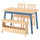 PINNTORP / PERJOHAN table with 2 chairs and bench, 125 cm