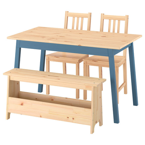 PINNTORP / PERJOHAN table with 2 chairs and bench, 125 cm
