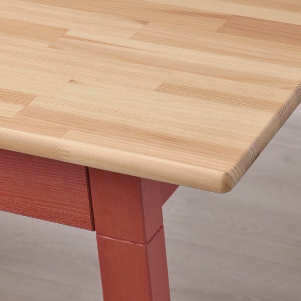 Ikea PINNTORP / PINNTORP - Table and 4 chairs, light brown stained red stain / natural light brown stain Katorp,125 cm