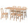 PINNTORP / PINNTORP table and 6 chairs, light brown stained white stained/light brown stained, 185 cm