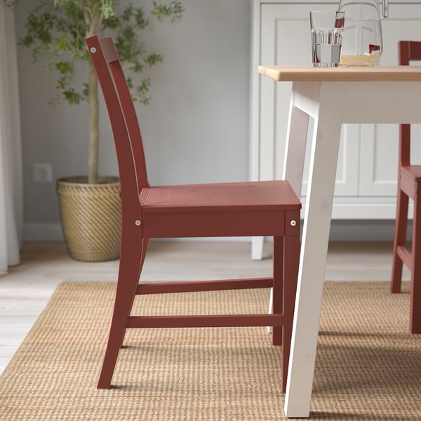 PINNTORP chair, red stained, 40x83x49 cm